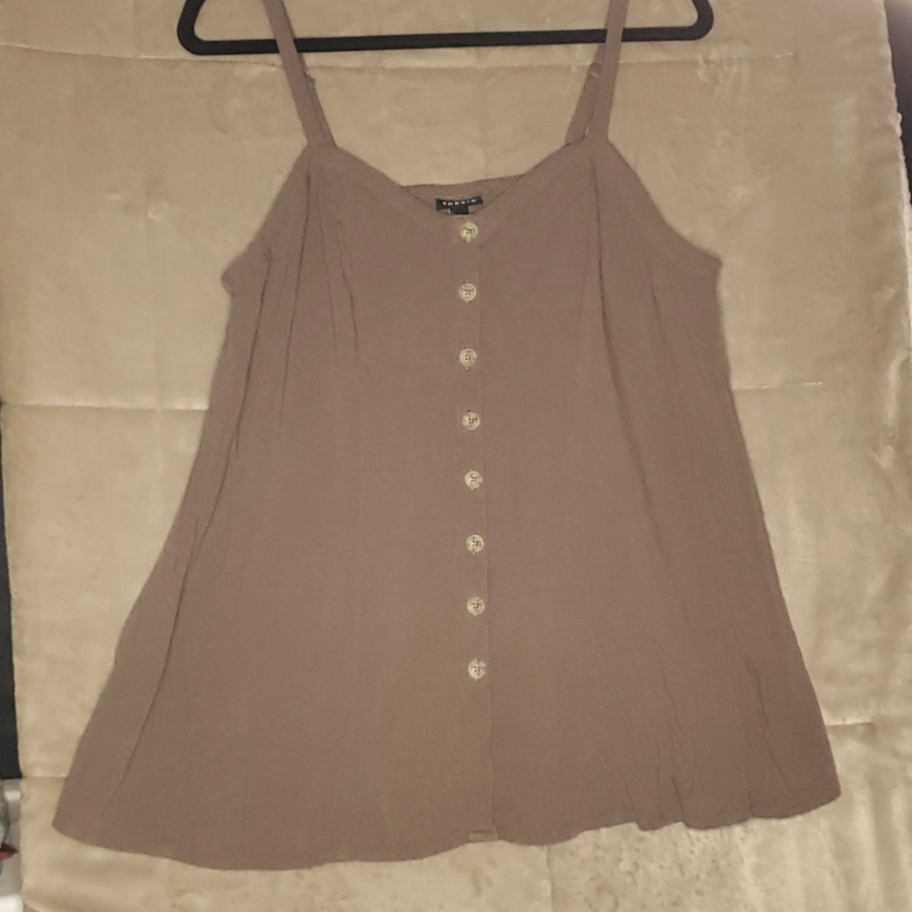 Womans poplin tank beige color size 0 torrid